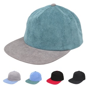 Gorra de Béisbol de Pana Unisex, Color en Contraste, Hilo de Algodón Lavado, Gorra Casual de Ala Plana, Estilo Hip Hop - Product Image 1