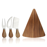 Ensemble de couteaux à fromage en acier inoxydable de qualité supérieure |   Manche en bois ambidextre quatre pièces |   Lave-vaisselle compatible, durable |   Cadeau de cuisine pour