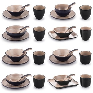 A5 <b>Melamine</b> Japanese Hot Pot Restaurant Tableware Set (4 Pieces) - Imitation Porcelain Bowls, Dishes, Cups, and Spoons - - Product Image 1