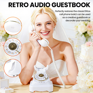 Livre d'or audio vintage en forme de téléphone antique, enregistreur de messages vocaux HD pour événements de mariage, mémoire 16 Go, matériau ABS durable, direct usine - Product Image 4