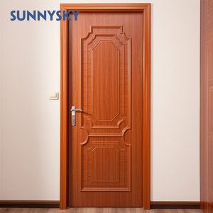 Sunnysky Vente à Chaud Portes secoueur intérieures simples en <span class=keywords><strong>bois</strong></span> <span class=keywords><strong>massif</strong></span> apprêté brun de 96 pouces pré-suspendues - Product Image 2