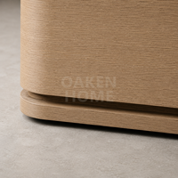 OAKEN Meuble de chambre à coucher de luxe léger, style français, personnalisé OEM ODM, en bois de chêne, coiffeuse, commode, buffet, meuble de rangement, mobilier de maison