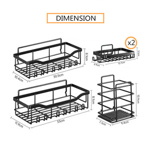 <span class=keywords><strong>ANA</strong></span> Kitchen Baño Ducha Caddy Juego de 5 piezas y jabonera con ganchos Estante de almacenamiento de hierro - Product Image 6