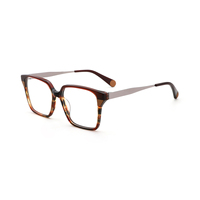 Monturas Ópticas de Acetato Premium Unisex, Gafas Geométricas de Color Transparente Vintage, Gafas de Moda al por Mayor