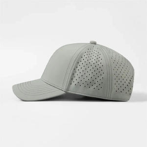 Casquette de sport OEM de haute qualité découpée au laser perforée à trou et bord incurvé structurée à 6 panneaux pour hommes et femmes - Product Image 3