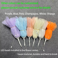 Décoration de mariage et fournitures : Guirlande lumineuse en fil de laine pour allée de mariage - Chemin de fond en tissu multicolore avec contrôle par bouton