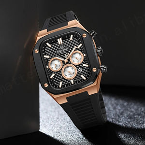 NAVIFORCE 8037 Nouvelle montre-bracelet carrée chronographe en silicone étanche sportive lumineuse pour homme, montres à quartz pour homme - Product Image 2
