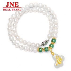 Natürliche Perlenkette, Chalcedon-Perlen, Hetian-Gold-Schmetterlings-Perlenkette, Geschenk für ältere Menschen, Muttertagsgeschenk - Product Image 5