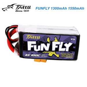 Batterie Lipo <span class=keywords><strong>TATTU</strong></span> <span class=keywords><strong>FUNFLY</strong></span> 1300mAh 1550mAh <span class=keywords><strong>4s</strong></span> 14.8V 100C avec prise XT60 pour Drone FPV taille 250 230 210 180 - Product Image 2