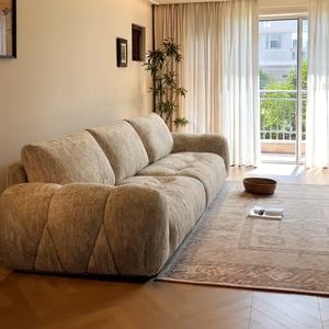 Divano Moderno di Lusso Zayshine in Velluto a 3 Posti, Set Modulare a Forma di I per Soggiorno, Stile Villa in Cashmere, Semplicità e Relax - Product Image 5