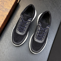 Baskets Homme Rétro en Daim Patchwork, Tige Mixte, à Lacets, Chaussures de Sport Décontractées, Légères et Épaisses, Style Italien, Luxe Original