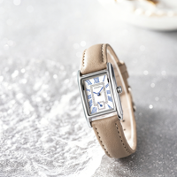 Relojes de Pulsera de Cuero Personalizados para Mujer, Reloj de Cuarzo Analógico Pequeño, Moderno e Impermeable