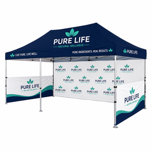 Gazebo de Vendeur Personnalisé 3 <span class=keywords><strong>x</strong></span> 6 m, Tente Extérieure Imperméable pour Salon Professionnel et Événements Alimentaires avec Fenêtres - Product Image 1