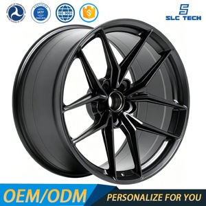 Jantes de voiture en alliage noir à rayons fendus en Y, personnalisées, 19, 20, 21 pouces, pour FF21 BMW Audi <span class=keywords><strong>Tesla</strong></span> Mercedes VW - Product Image 1