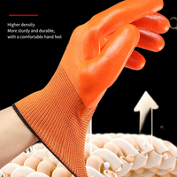 Oranye 300 #   Sarung Tangan PVC Setengah Celup, Tahan Lama, Tahan Air, Minyak, Asam-Alkali untuk Pekerjaan Industri