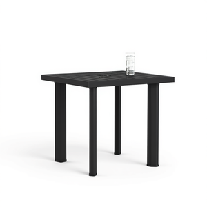 Anthracite <b>Plastic</b> Outdoor <b>Table</b> 31.5x29.5x28.3 In Lightweight Garden Furniture Minimalist Design - Product Image 1