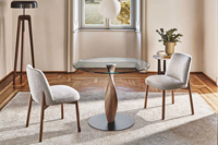 Table à manger ronde, mobilier italien, plateau en verre et marbre, pour restaurant, usine de fourniture