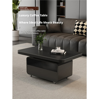 Table de café carrée mobile en pierre frittée de luxe, table d'appoint minimaliste pour petit salon, mobilier de maison