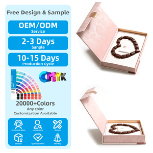 صندوق شوكولاتة مغناطيسي مخصص فاخر بتصميم زهري وردي على شكل قلب لعيد الحب والزفاف - Product Image 2