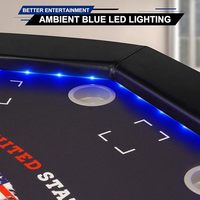 48 inç LED'li Katlanabilir 8 Kişilik Poker Masası, Taşınabilir Texas Holdem