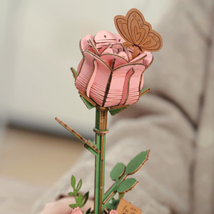 <span class=keywords><strong>Robotime</strong></span> <span class=keywords><strong>Rolife</strong></span>, Almacén en EE. UU., Decoración del Hogar, Juguetes en Miniatura, TW041, Modelo de Rosa Rosa, Manualidades de Madera, Rompecabezas 3D DIY - Product Image 3