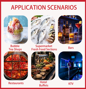 เครื่องทำน้ำแข็งอเนกประสงค์แบบตั้งโต๊ะสำหรับร้านค้า พร้อมไฟบลูไลท์ฆ่าเชื้อและระบบทำความสะอาดอัตโนมัติแบบสัมผัสเดียว เหมาะสำหรับร้านอาหารขนาดเล็กและร้านชานม - Product Image 3