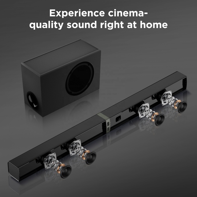 LOLLINS Wireless 5-Speaker Home Soundbar System with Subwoofer 2.1 Channel ARC/OPT/AUX/BT/ Connections for TV