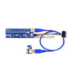 PCI-E <strong>Riser</strong> Card <strong>Ver</strong> <strong>009S</strong> 1X To 16x PCI-E Express <strong>Riser</strong> 6Pin Extender USB 3.0 X16 With LED - Product Image 2