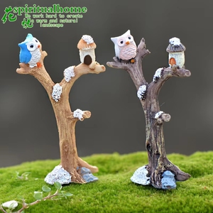 Adornos de micropaisaje Weij Moss, ramas simuladas, ramificaciones de árboles, búhos, montaje DIY, pequeños adornos suculentos - Product Image 1