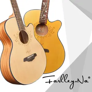 Guitarra acústica de caoba de 41 pulgadas, instrumento con revestimiento de abeto, venta al por mayor de fábrica