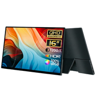 Moniteur portable IPS LCD QHD 16 pouces sans écran tactile, corps entièrement en aluminium, anti-lumière bleue, USB-C 144Hz pour ordinateur portable, téléphone