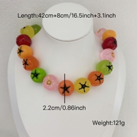 Modevolle kleurrijke zomerfruit charme kralenketting handgemaakte aardbei sinaasappel perzik mangosteen bedels schattige ketting sieraden