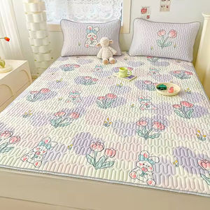 Ensemble trois pièces lavable et doux pour l'été, motif dessin animé, grand format, style drap de lit en latex, effet soyeux et rafraîchissant, pour usage domestique - Product Image 5