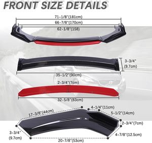 Universale auto ABS anteriore paraurti labbro Splitter veicolo in fibra di carbonio Kit corpo anteriore paraurti labbro anteriore di alta qualità per auto - Product Image 6