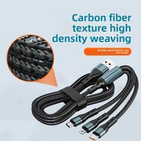Kabel Pengisi Daya Cepat 3 in 1 120W, Kabel Charger Universal untuk Ponsel, USB Type C Micro 8 Pin, untuk Smartphone IOS Android