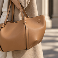 Sac à bandoulière élégant pour femme en cuir PU chic, sac fourre-tout zippé en polyester pour le quotidien, le bureau, les trajets, le shopping, les rendez-vous et les soirées
