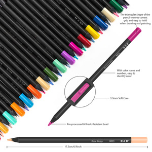 Vente Flash Transfrontalière : Ensemble <span class=keywords><strong>de</strong></span> Crayons <span class=keywords><strong>de</strong></span> Couleur à l'Huile 12 Couleurs, Corps Triangulaire en Bois Noir, Qualité Artiste, Vente en Gros Directe Usine - Product Image 6