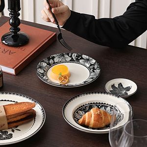 Good Price New Product White and Black Solid Classic Eco-Friendly Dishwasher Safe Dinnerware <b>Sets</b> Ceramics Tableware - Product Image 4