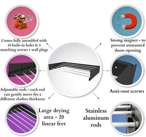 Nuovo arrivo Multi-funzionale a parete in metallo pieghevole compatto asciutto <span class=keywords><strong>stendino</strong></span> <span class=keywords><strong>stendino</strong></span> per la casa - Product Image 2