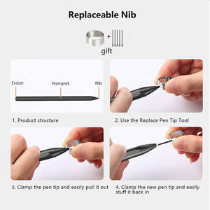 Bolígrafo magnético EMR Stylus para 2 bolígrafos notables con borrador con lápiz de repuesto digital Palm Rejection 4096 Sensibilidad <span class=keywords><strong>a</strong></span> la presión - Product Image 6