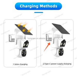Hongnaer 6MP 4CH 2 Lens güneş enerjili gözetim güvenlik kamerası sistemi kiti Eseecloud WiFi açık kablosuz NVR güvenlik kamera sistemi - Product Image 5