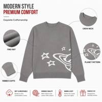 Suéter Personalizado con Logotipo Frontal para Hombre, Diseño de Dibujos Animados, Cuello Redondo, Informal, para Invierno, Antiarrugas, Antiretráctil, Transpirable, de Poliéster/Algodón