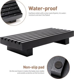 Small <strong>Black</strong> <strong>Wooden</strong> Pedestal Stand for Dish Soap Dispenser Sink Tray Storage Rack <strong>Accessory</strong> for Bathroom <strong>Kitchen</strong> Counter Tool - Product Image 5