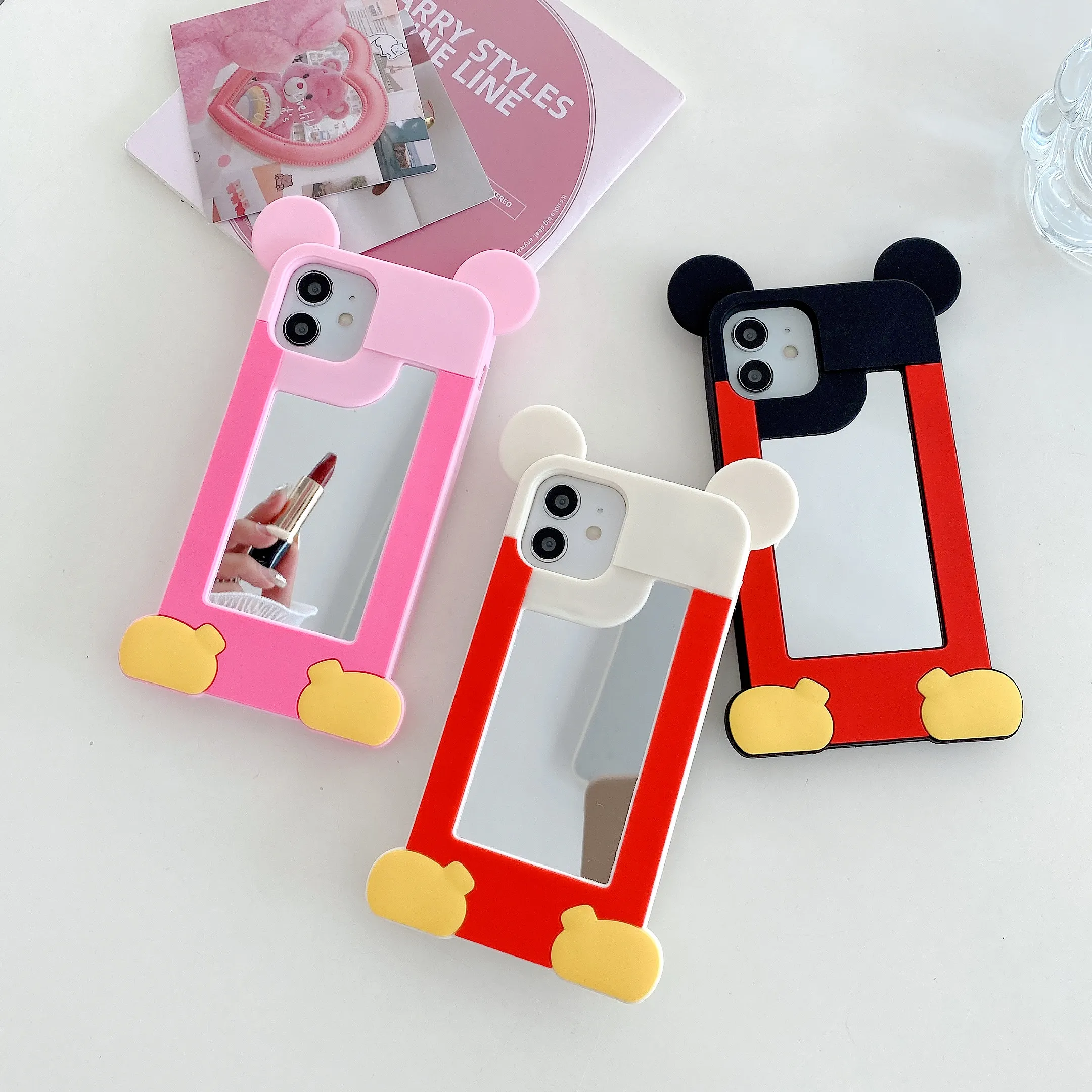 เคสสำหรับ iPhone 13 14 PRO MAX Mickey Mouse Girl เคสโทรศัพท์น่ารักซิลิโคน TPU แบบนิ่ม