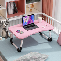 Bureau d'Ordinateur Pliant Noir, Table d'Étude pour Ordinateur Portable et Lit