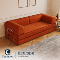 Canapé de compression Zenmoon pour le commerce extérieur, directement de l'usine ; Canapé-lit combiné pour salon ; Emballé sous vide, usage domestique, 2-en-1, rotatif, en métal