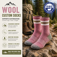 Chaussettes en laine mérinos pour femmes, respirantes, à séchage rapide, douces, rembourrées, chaussettes mi-hautes pour l'hiver, chaudes, confortables, pour la randonnée, ensemble cadeau, chaussettes personnalisées