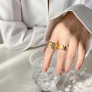 MECYLIFE-Anillo <span class=keywords><strong>Punk</strong></span> Grueso de Oro de 18K de Acero Inoxidable, Anillo de Sello Martillado de Banda Ancha, Resistente al Agua, Joyería de Alta Calidad - Product Image 3