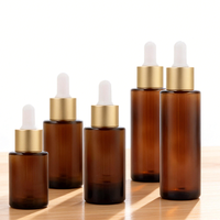 Vente en gros d'usine : flacon compte-gouttes en verre ambré durable de 10, 15 ml et 100 ml pour les soins de la peau, des cheveux et les huiles essentielles