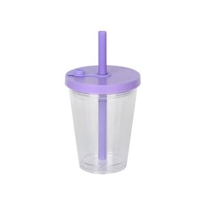 Gobelet à thé Boba en plastique à double paroi 360 ml (120 oz) avec paille large et bouchon en silicone DIY – Tasse à café créative et tendance pour la maison, le bureau et les voyages - Product Image 5